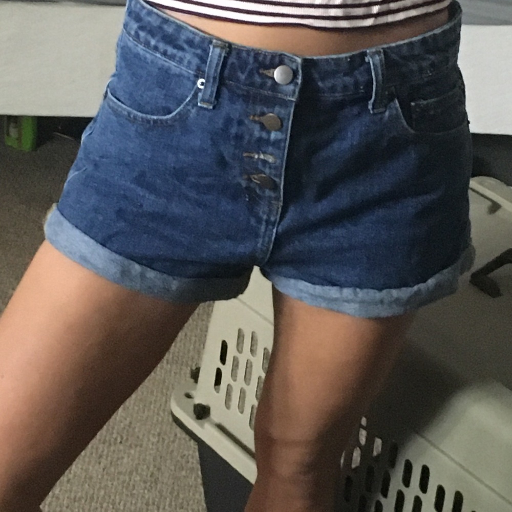 High waist jean shorts